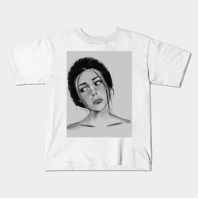 Portrait study 2 Kids T-Shirt by Enami